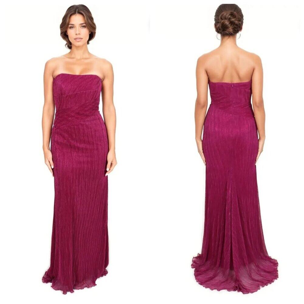 RENÉ RUIZ METALLIC STRAPLESS GOWN - Picture 1 of 7